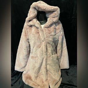 Pink long fur jacket